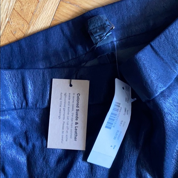 NWT J.Crew Navy Blue Leather Leggings Size 4 - Picture 3 of 6